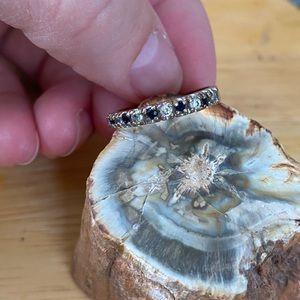 Beautiful sapphire and faux diamond ring